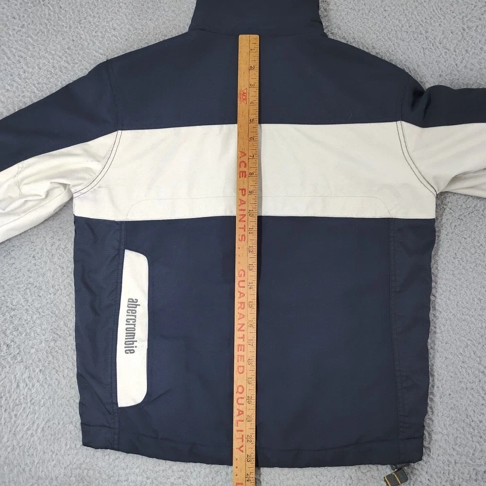 Abercrombie & Fitch Jacket Mens Medium Blue White 1892 Mountain Outerwear Zip-Up